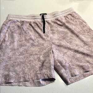 Pink Athletic Shorts with Textured Fabric and Drawstring Waist